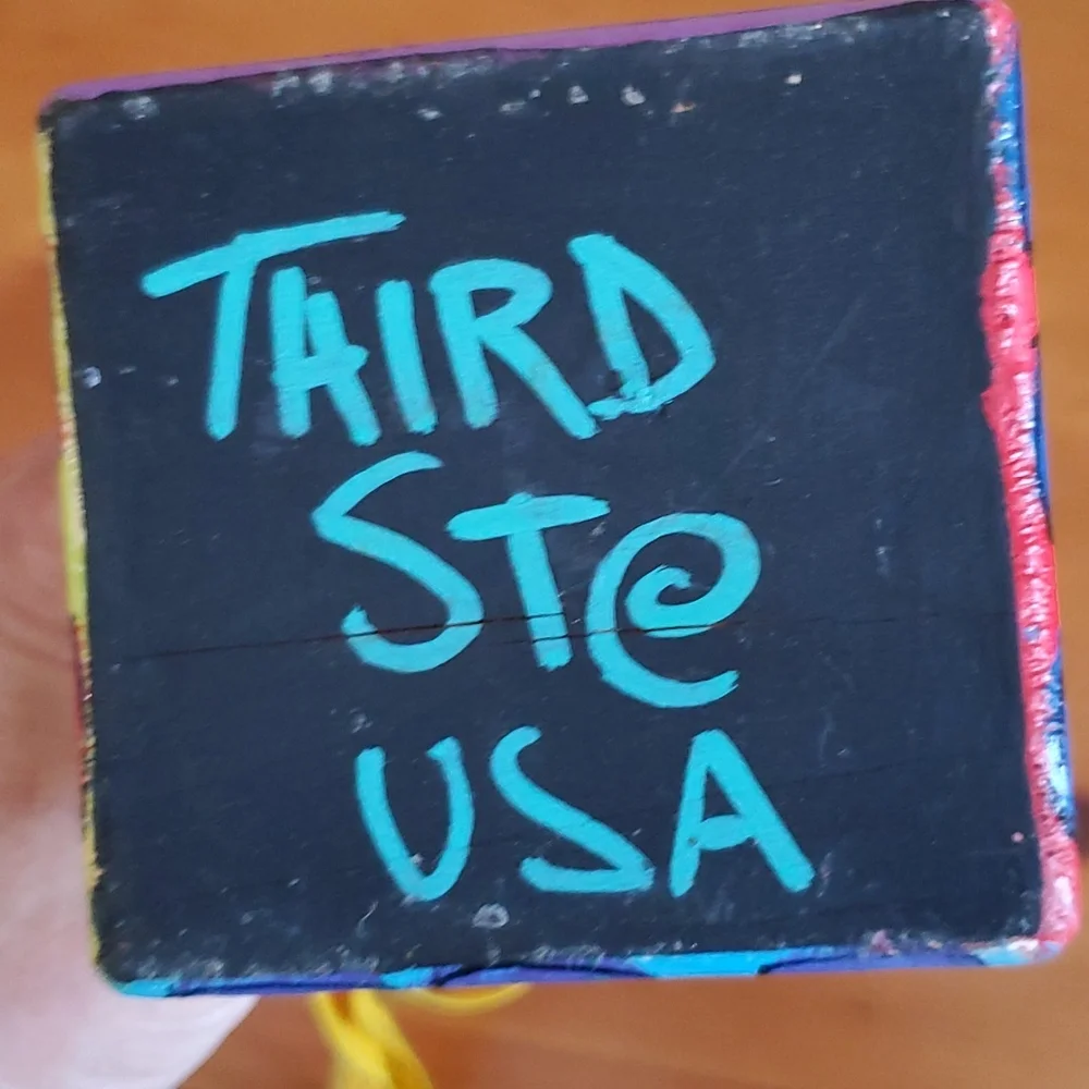 Third Ste USA colorful and whimsical candlestick holder yellow blue green red